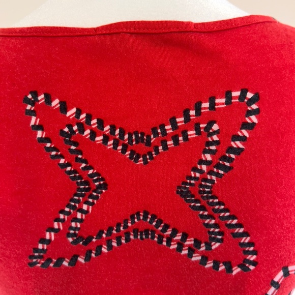 Valentino Jeans/Sport red cropped, cap sleeve T - Picture 7 of 10